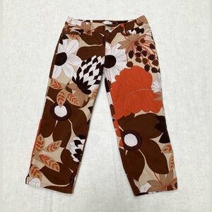 Ann Taylor Loft low rise y2k flower power hip hugger capri pants